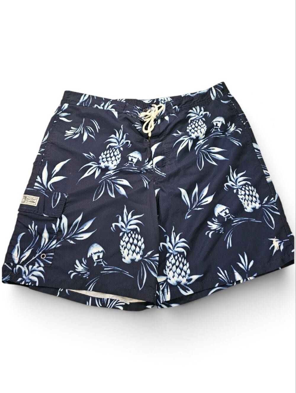Polo Ralph Lauren Swimwear Pineapple Print Board Shorts Swim Trunks Blue XXL